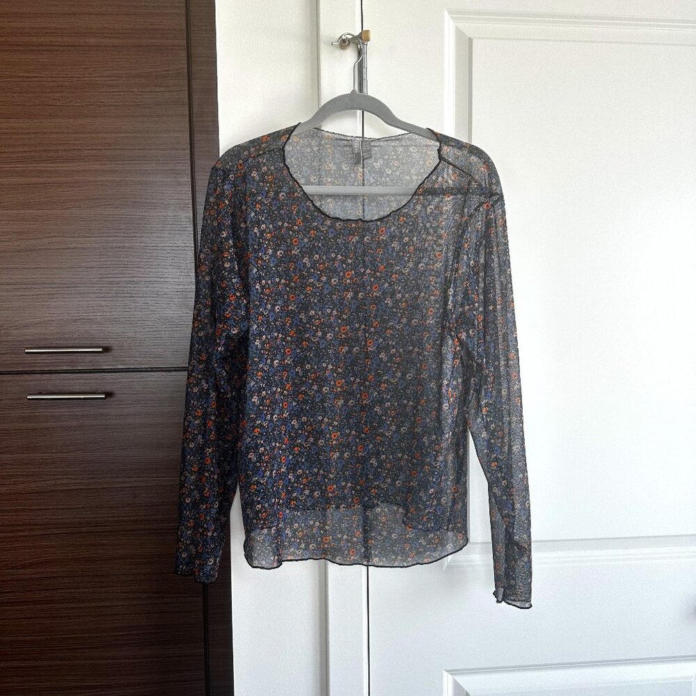 ASOS Flower Mesh Long Sleeved Shirt